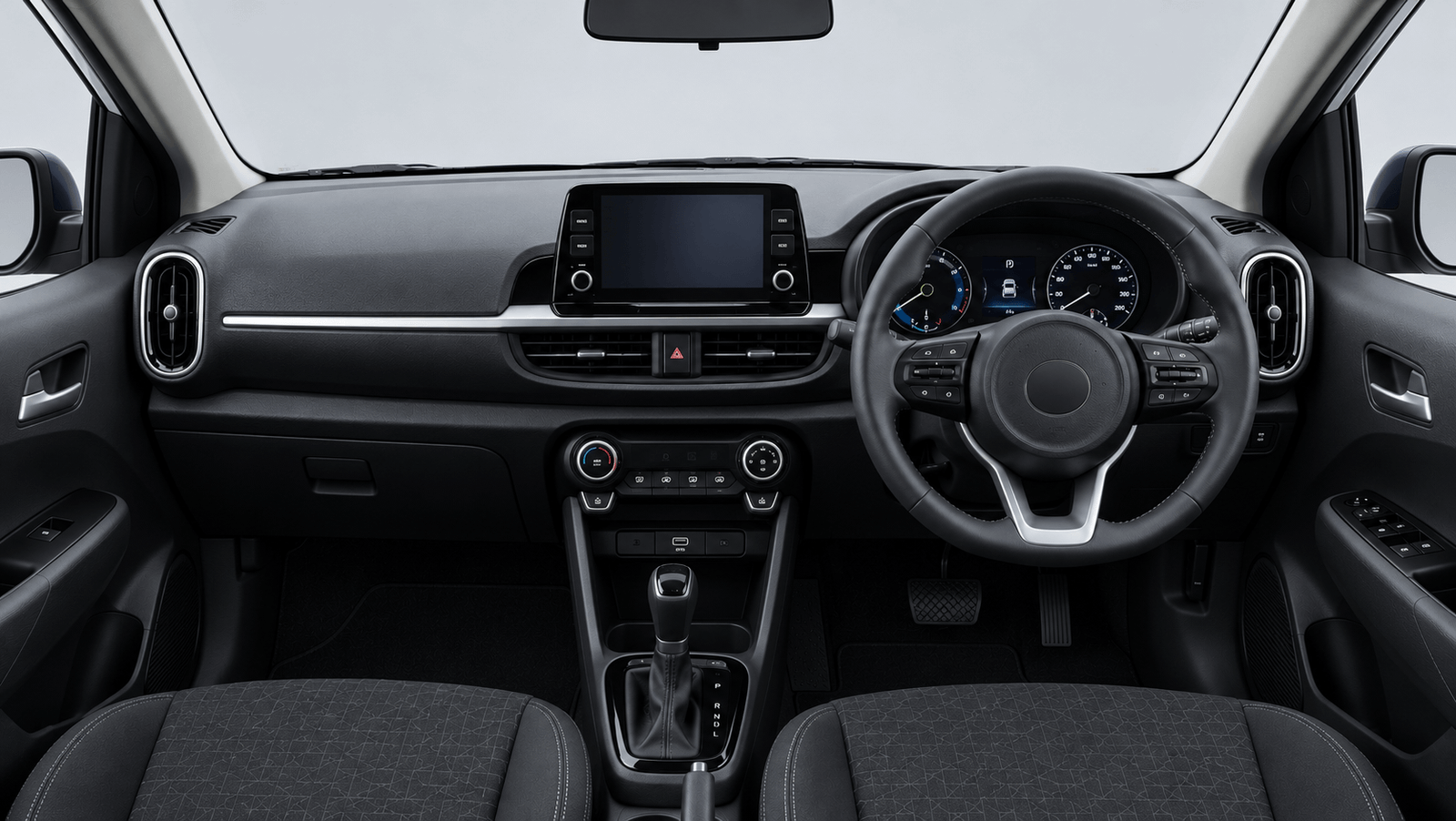  Interior view from the driver seat of the Kia Picanto, explaining Kia Picanto price in Pakistan 