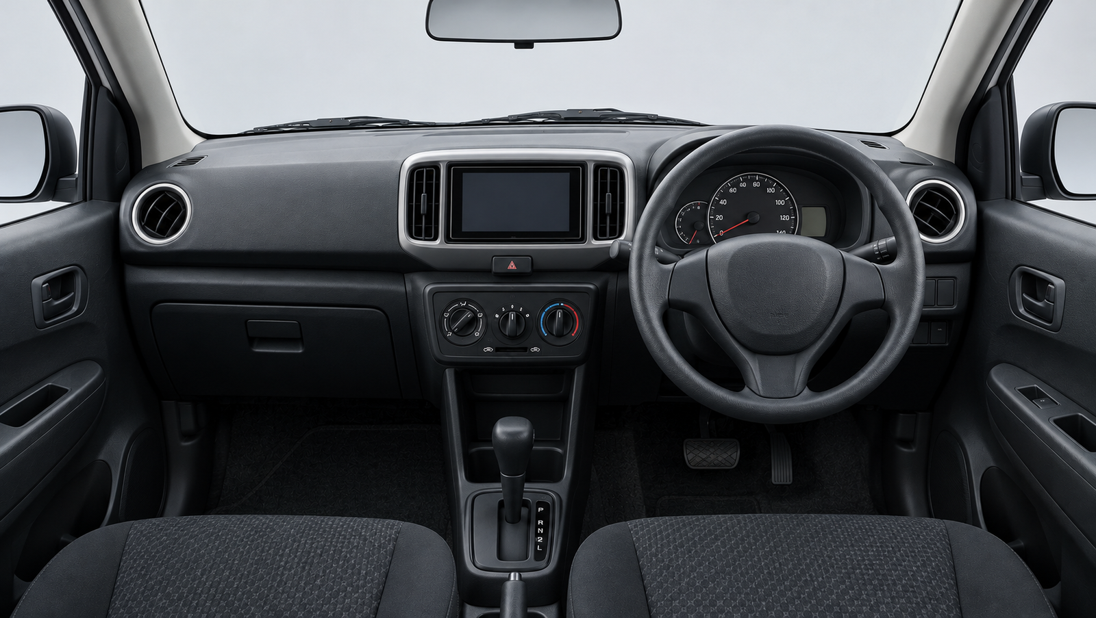  Interior view from the driver seat of the Suzuki Alto, explaining Suzuki Alto price in Pakistan