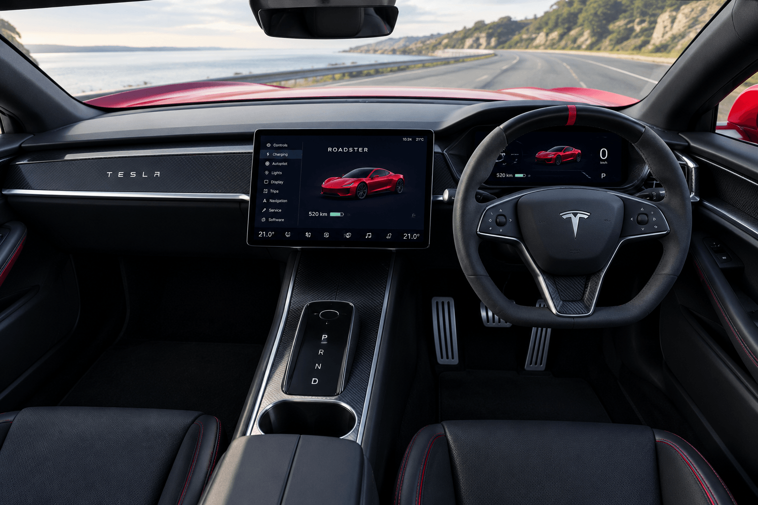 : Tesla Roadster price in Pakistan 2026 interior and dashboard